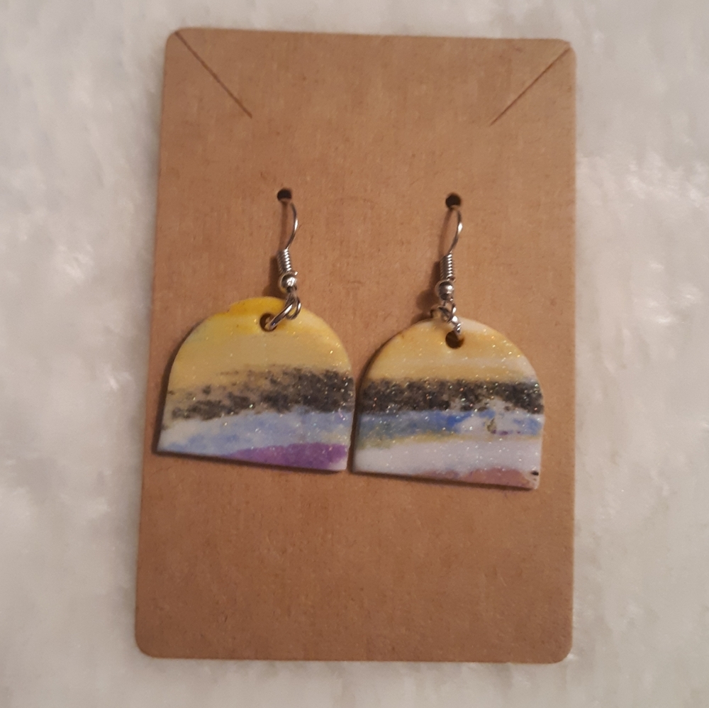 Homemade clay earrings